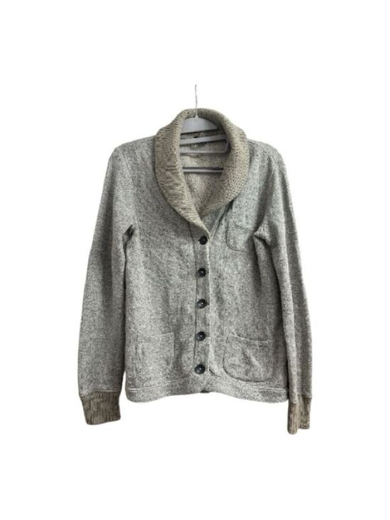 GAP Sweaters - GAP Contrasting Color (Gray & Green) Button Up Cardigan w/ Green Shawl Neckline
